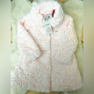 SOLD!!  NWT Juicy Couture Rosettes Pink Girls Faux Fur Coat 6